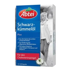 Abtei Vitamin E (Tocopherol)|Schwarzkümmelöl-Schwarzkümmelöl Plus Kapseln, 48 St