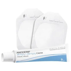 Anesderm Lidocain-25 mg/g + 25 mg/g Creme + Pflaster, 5 g