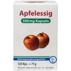Canea-Pharma Apfelessig|Apfelessig-Apfelessig 500 Kapseln, 120 St
