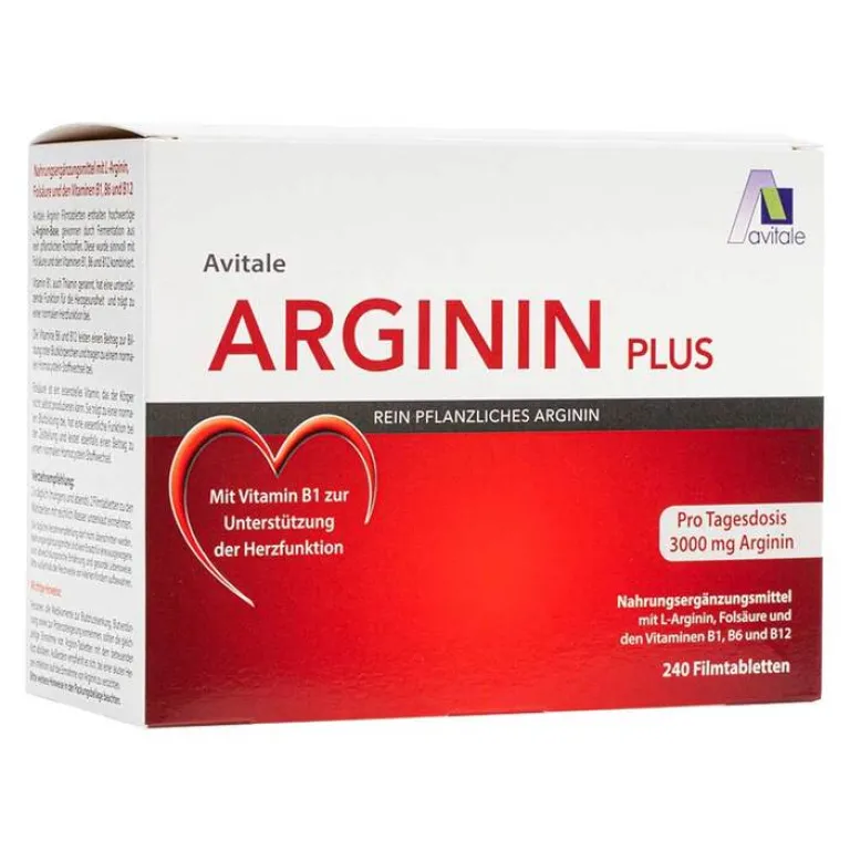 Avitale Aminosäuren|Vitamine Fürs Herz-Arginin plus Vitamin B1 + B6 + B12 + Folsäure Filmtabletten , 240 St