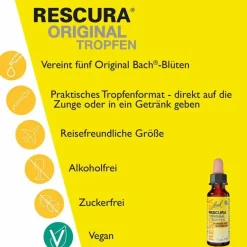 Rescura Bachblütentropfen|Bachblüten Für Kinder-Bachblüten Original Tropfen alkoholfrei, 20 ml