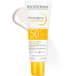 Bioderma Lsf 50+|Gesicht-Photoderm Aquafluide UG Tube SPF 50+ für empfindliche Haut, 40 ml
