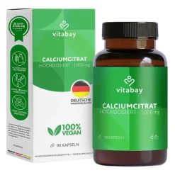 Clearance Vitabay Calciumcitrat 1000 mg Kalzium hochdosiert Kapseln, 90 St