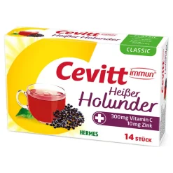 Cevitt Zink|Vitamin C (Ascorbinsäure)-immun heißer Holunder classic Granulat, 14 St