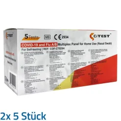 New Citest 3 in 1 Selbsttest Covid-19 Antigen & Influe, 2x5 St