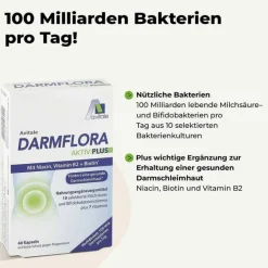 Avitale Bakterienkulturen-Darmflora Aktiv Plus 100 Mrd.Bakterien + 7 Vitamine, 40 St