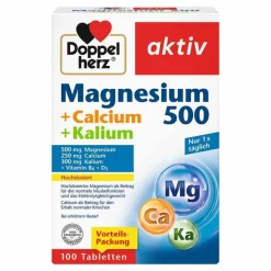 Best Doppelherz Magnesium 500 + Calcium + Kalium Tabletten, 100 St