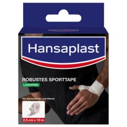 Hansaplast Tapeverband-robustes Sporttape 2,5 cmx10 m weiß, 1 St