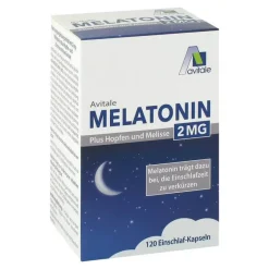 Online Avitale Melatonin 2 mg plus Hopfen und Melisse Kapseln, 120 St