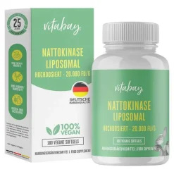 Best Vitabay Nattokinase Hochdosiert 20.000 FU / g Weichkapseln, 180 St