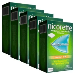 Nicorette Nikotinkaugummi-2 mg freshfruit Kaugummi, 5x105 St