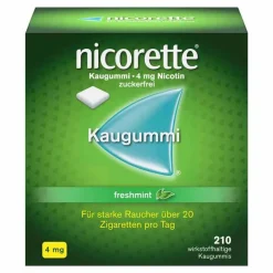 Nicorette Nikotinkaugummi-® Kaugummi freshmint, 4 mg Nikotin, 210 St