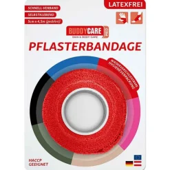 Buddycare Spezialpflaster-Pflasterbandage latexfrei Med rot, 1 St