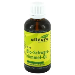Allcura Schwarzkümmelöl|Essentielle Fettsäuren-Schwarzkümmelöl Bio ägypt., 50 ml