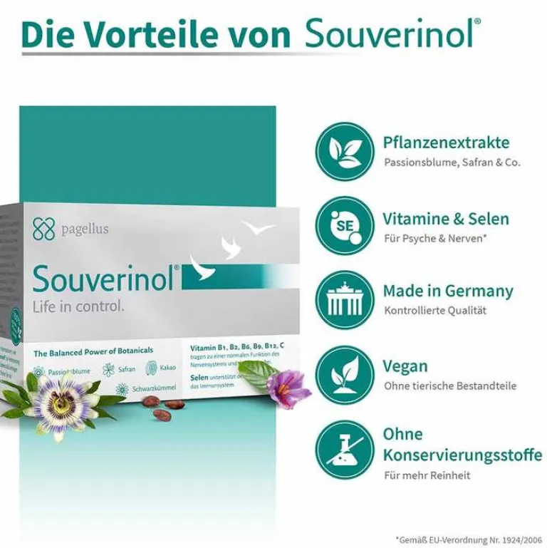 Clearance Pagellus Souverinol Innere Ruhe pflanzliche Balance Kapseln, 60 St