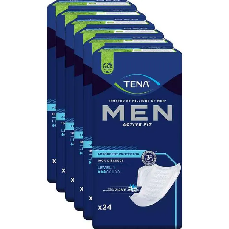 Clearance Tena ® MEN ACTIVE FIT Level 1 Einlagen bei Inkontinenz, 6X24 St