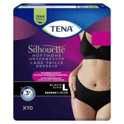 Clearance Tena Silhouette Plus L black Inkontinenz Pants, 10 St