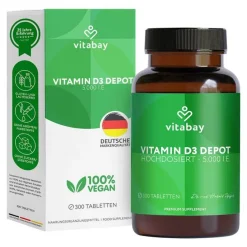 Vitabay Vitamin D (Colecalciferol)-Vitamin D3 Depot 5000 I.E. Cholecalciferol Tabletten , 300 St