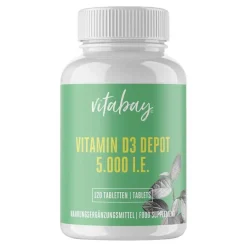 Vitabay Vitamin D (Colecalciferol)-Vitamin D3 Depot 5000 I.E. Cholecalciferol Tabletten , 120 St