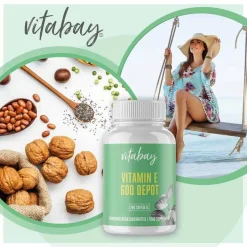 Vitabay Vitamin E (Tocopherol)-Vitamin E 600 I.E. Depot vegan hochdosiert Weichk., 200 St