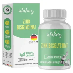Best Vitabay Zink Bisglycinat 25 mg hochdosiert Tabletten, 120 St