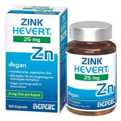 Hevert Zink|Kupfer-Zink 25 mg Kapseln, 100 St